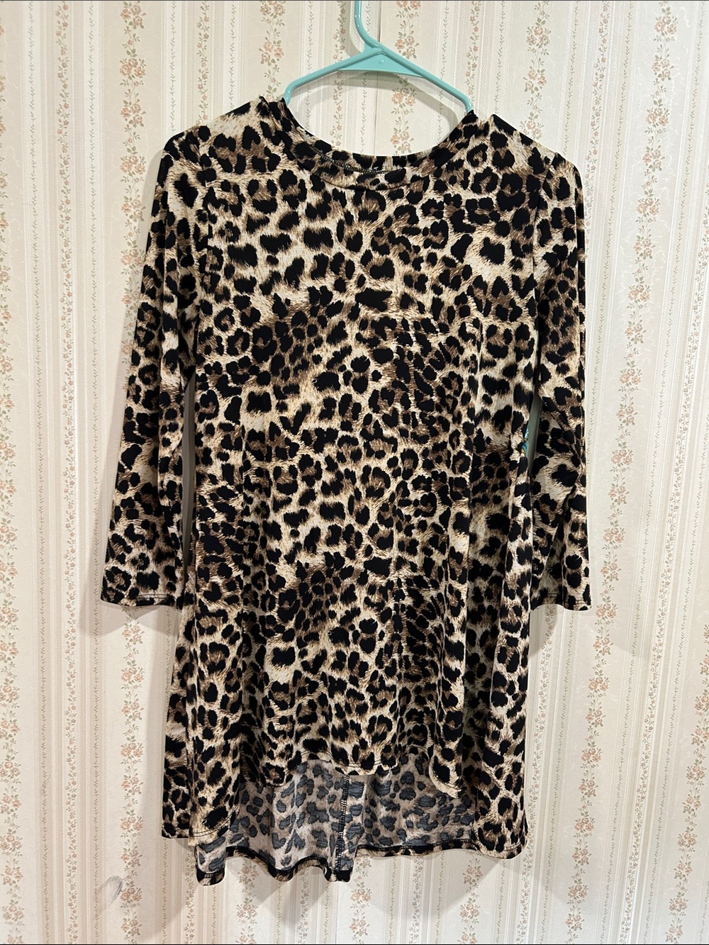 Leopard Print Women's Tunic Top - Brown/Black